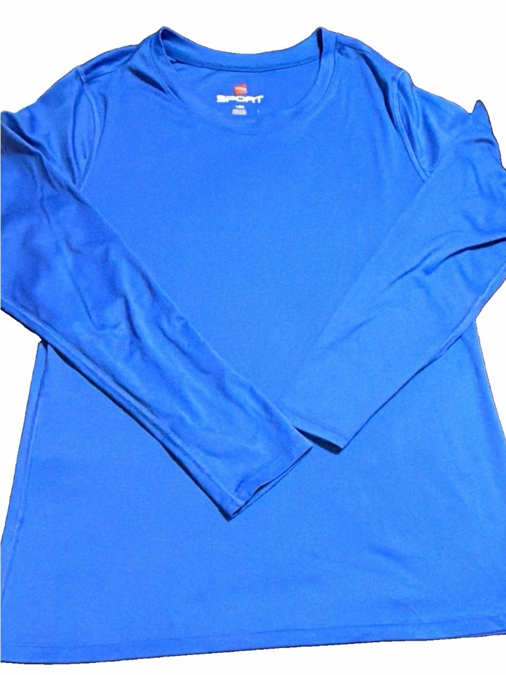 Hanes Sport Women’s Long-Sleeve Athletic Crewneck Shirt - Bright Blue Size Large